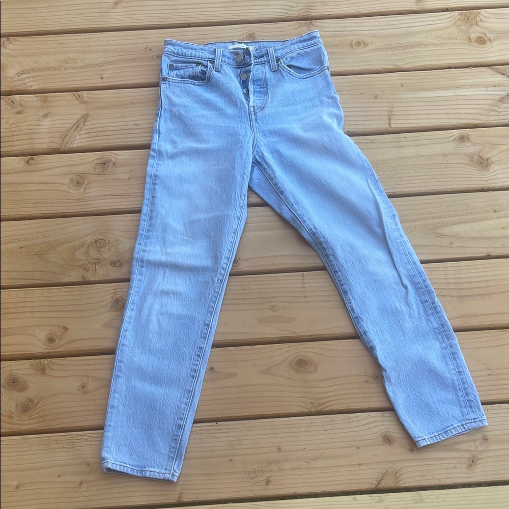 Levi's Light Blue High-Rise Straight Jeans